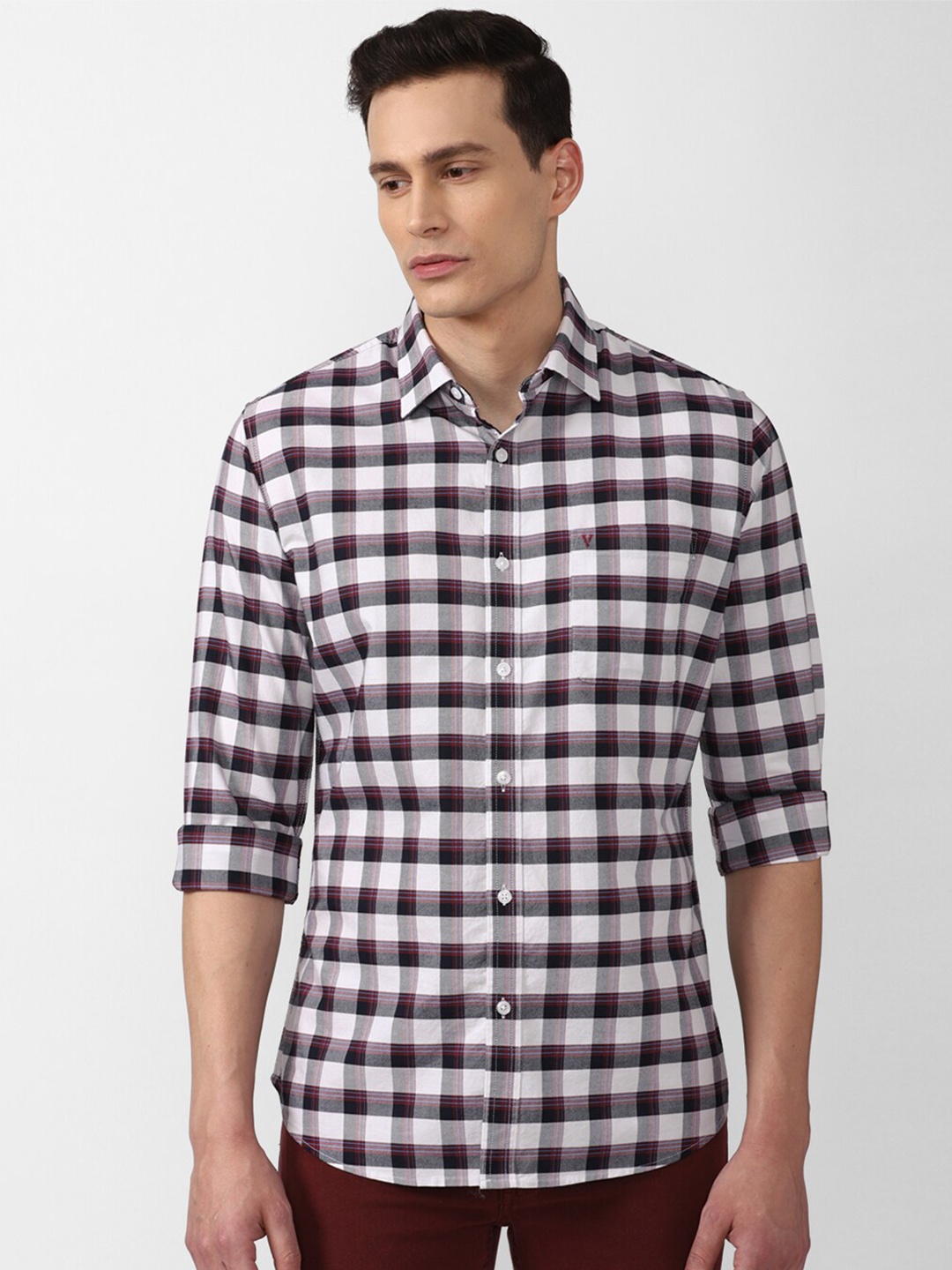

Van Heusen Sport Men Multicoloured Slim Fit Gingham Checked Casual Shirt, Multi