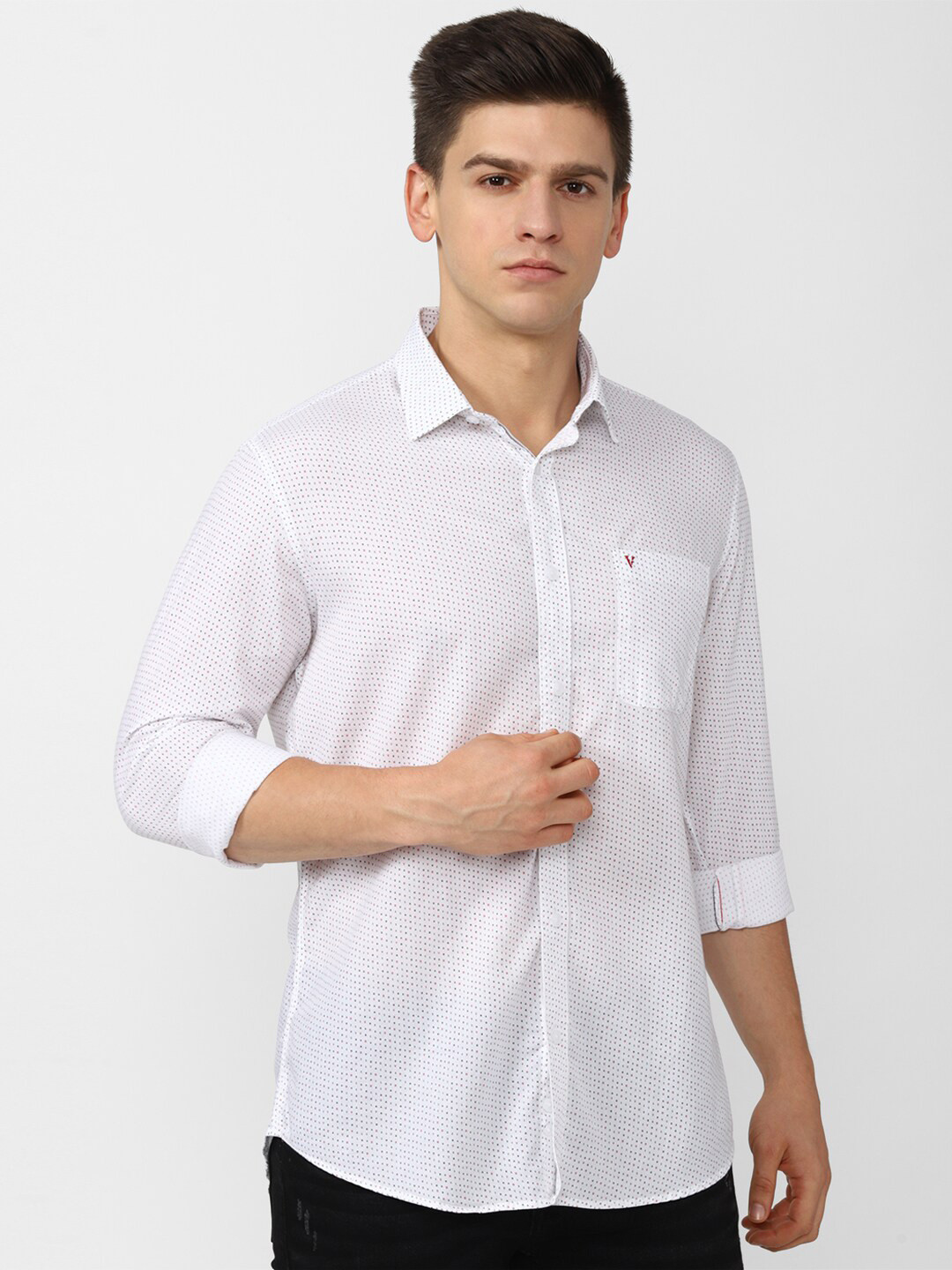 

Van Heusen Sport Men White Slim Fit Printed Casual Shirt