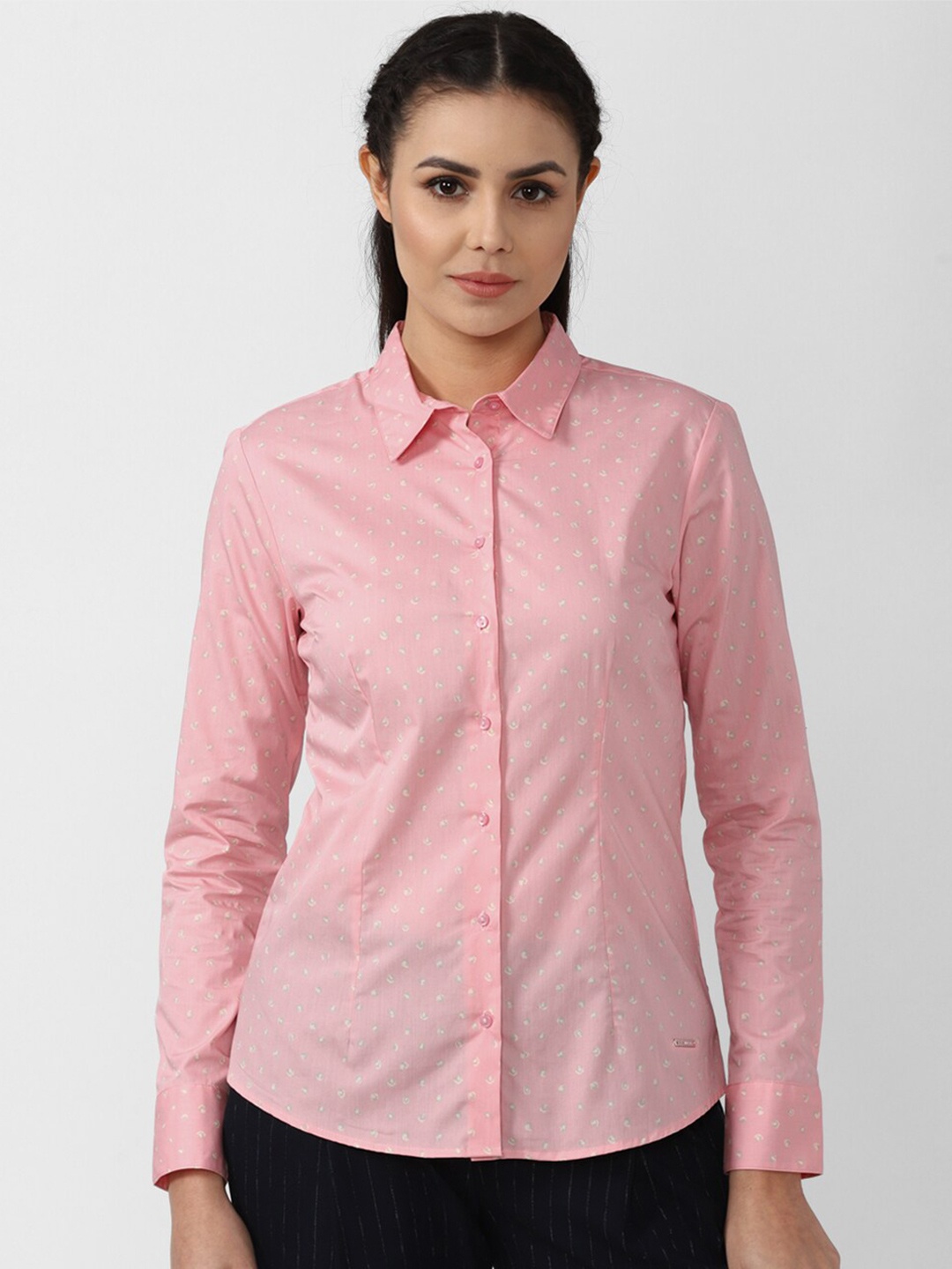 

Van Heusen Woman Pink Printed Casual Shirt