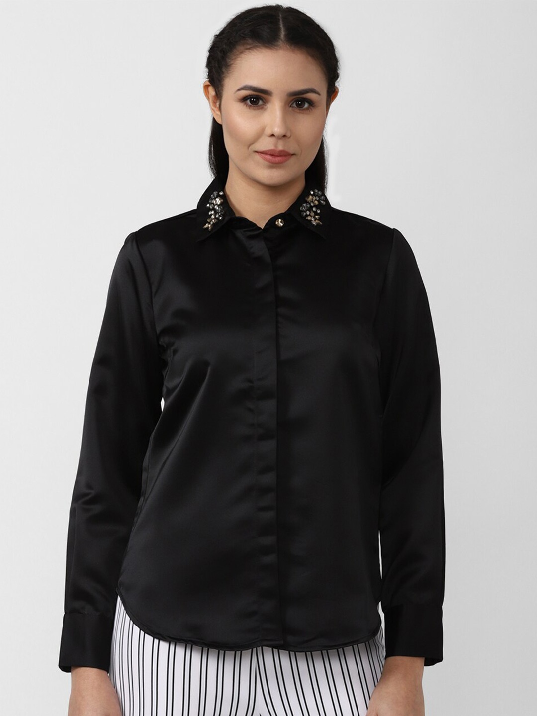

Van Heusen Woman Black Formal Shirt