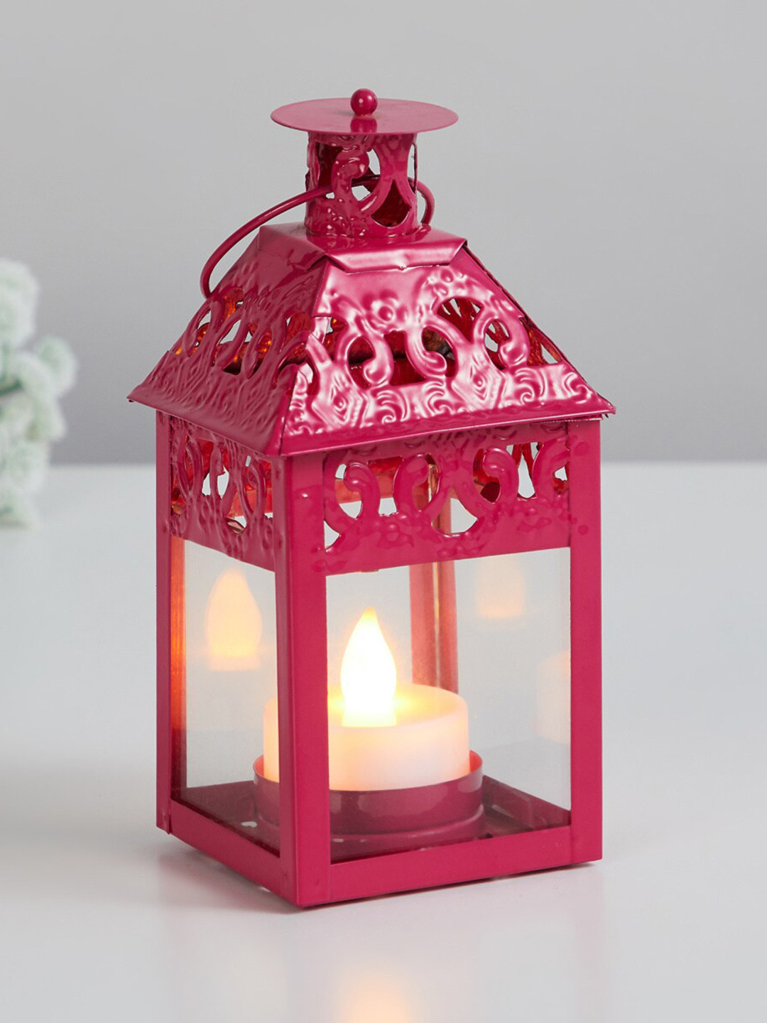 

Home Centre Pink Solid Metal Hanging Lantern