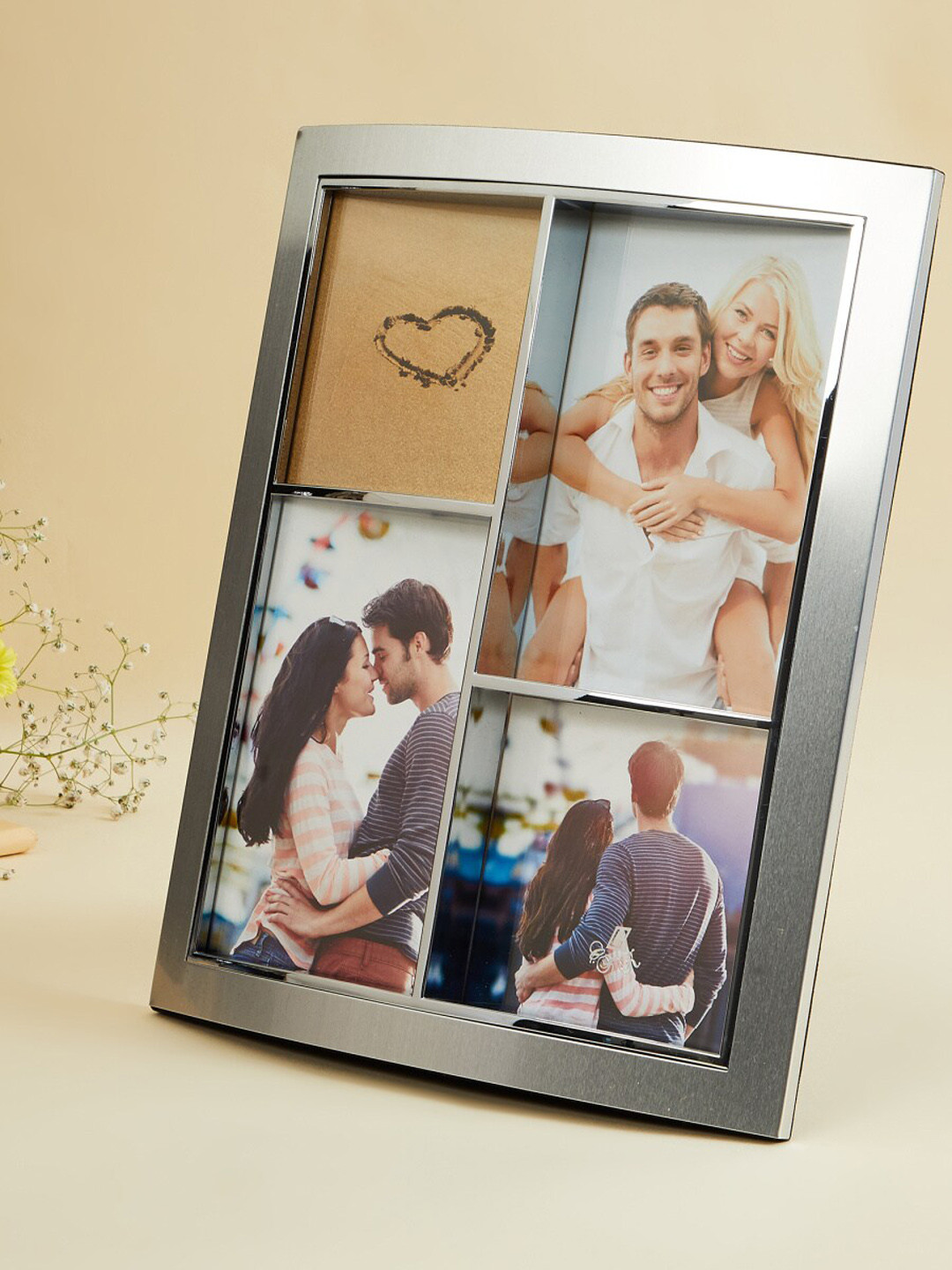 

Home Centre Silver-Toned Solid Aluminum Fiesta Century Table Photo Frame