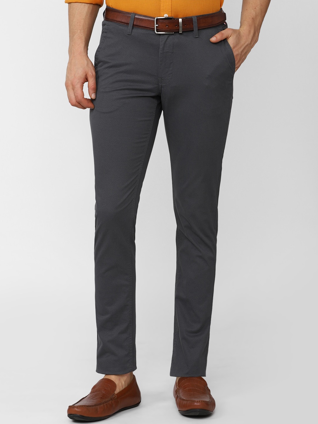 

Van Heusen Sport Men Grey Textured Slim Fit Trousers