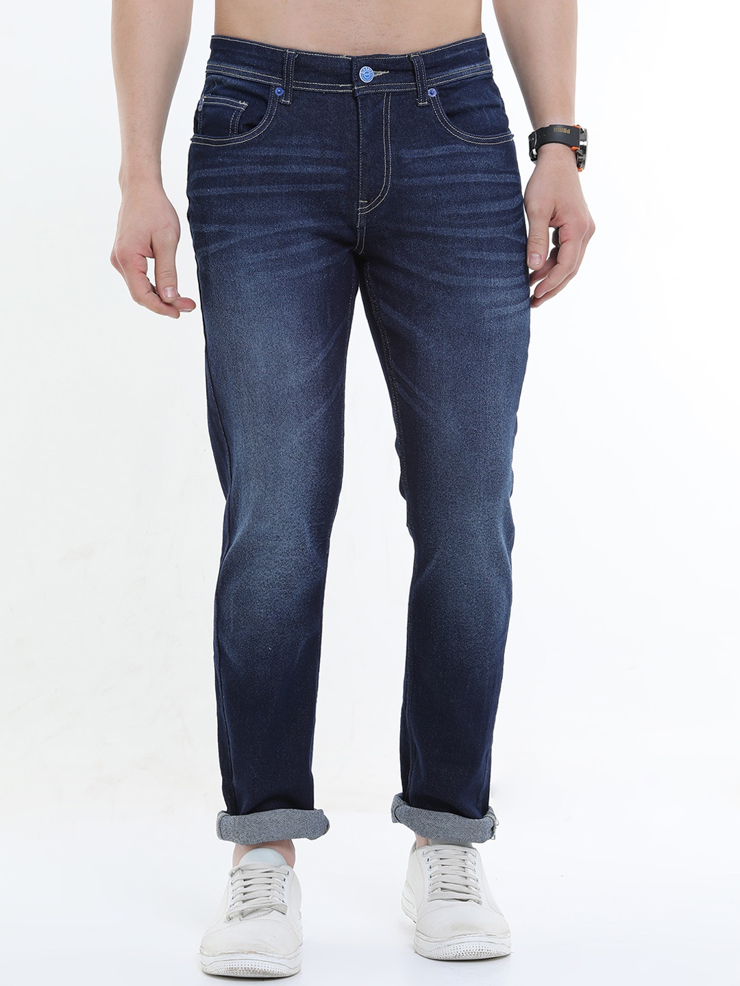 

Old Grey Men Blue Slim Fit Light Fade Stretchable Jeans