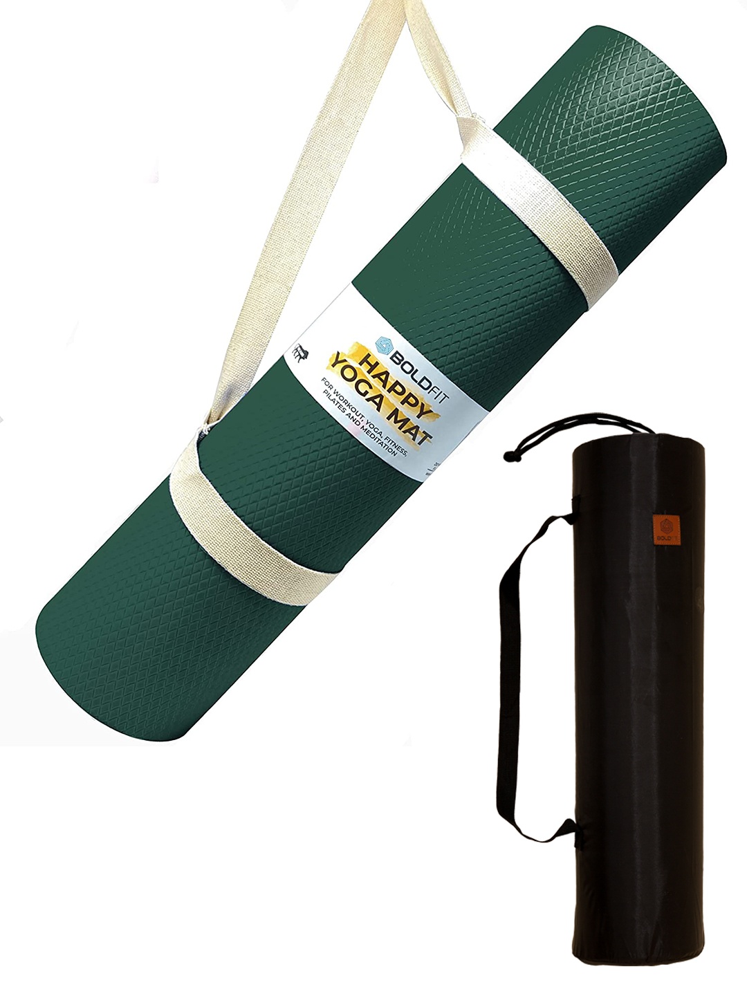 

BOLDFIT Solid Green Anti Tear Anti Slip-Army Yoga Mats