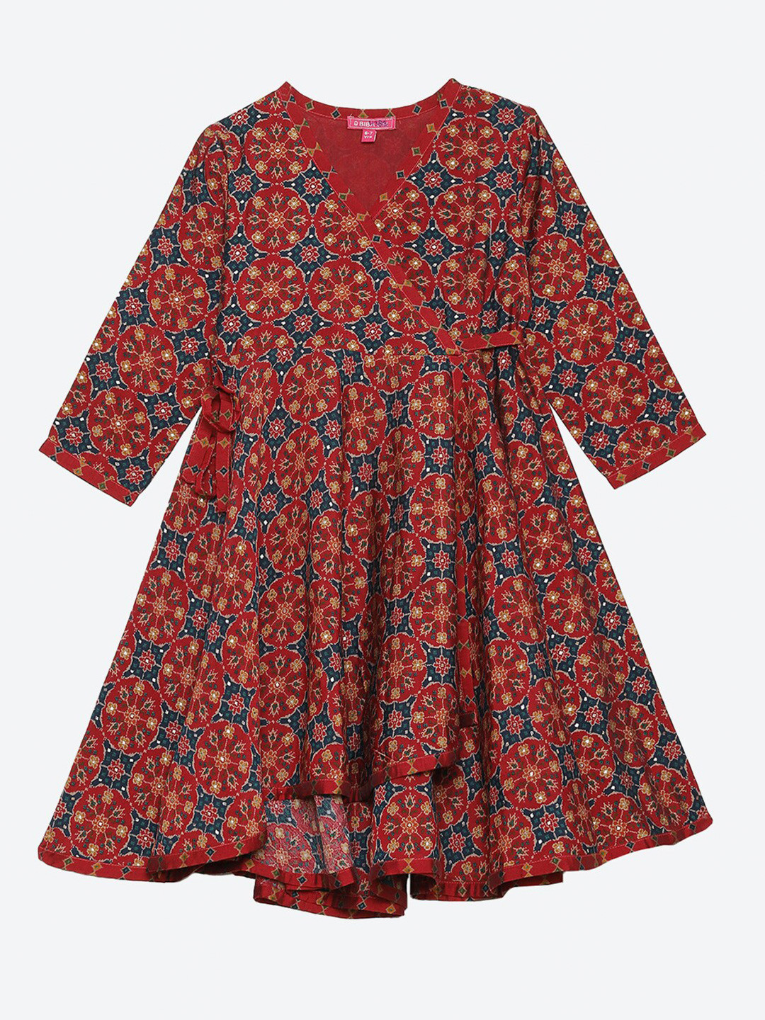 

Biba Maroon Floral A-Line Dress