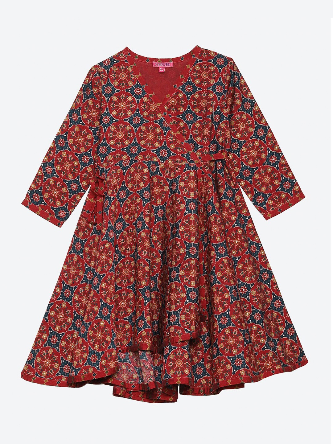 

Biba Maroon Floral A-Line Dress