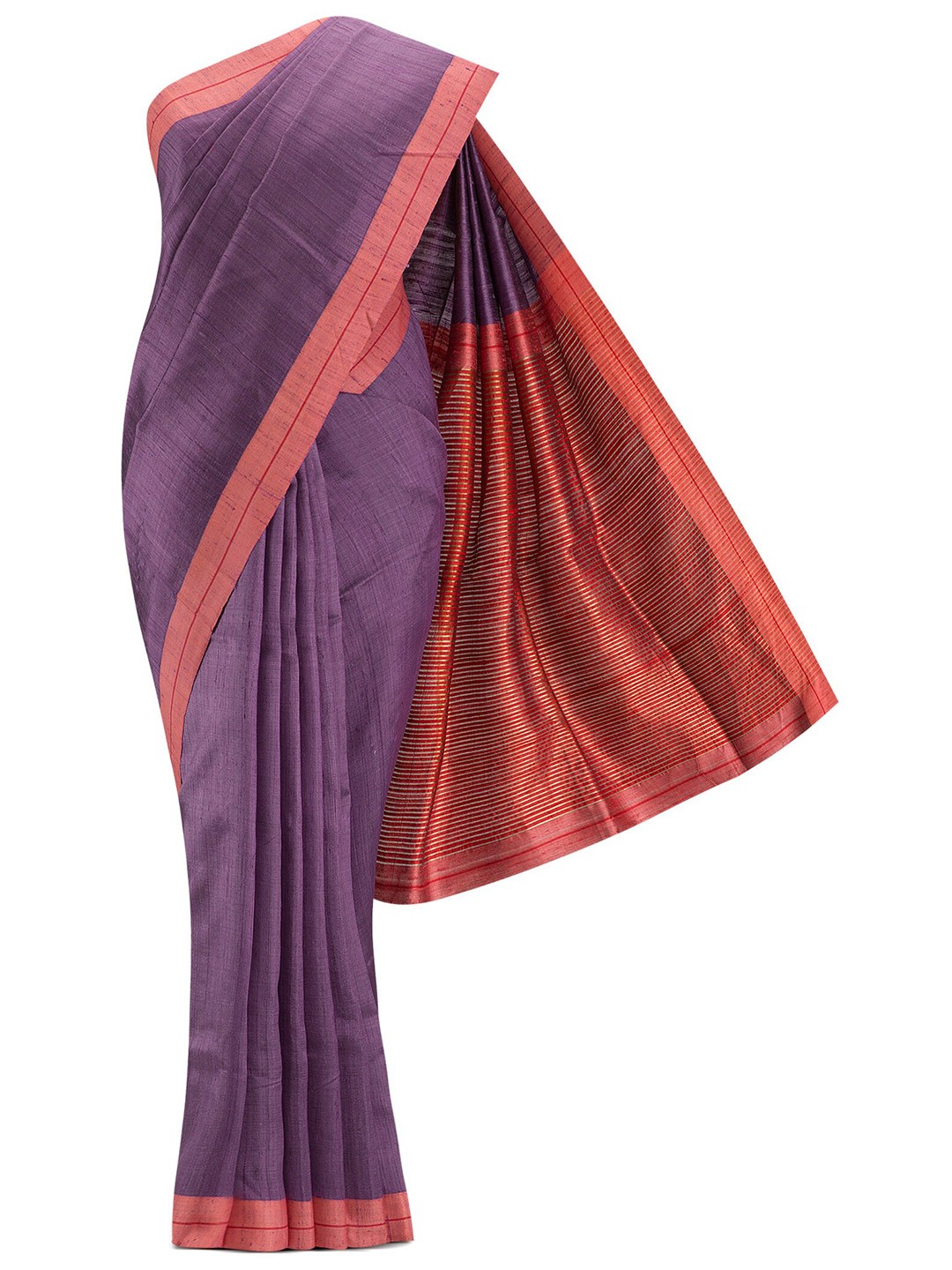

Nalli Next Purple & Red Pure Silk Tussar Saree