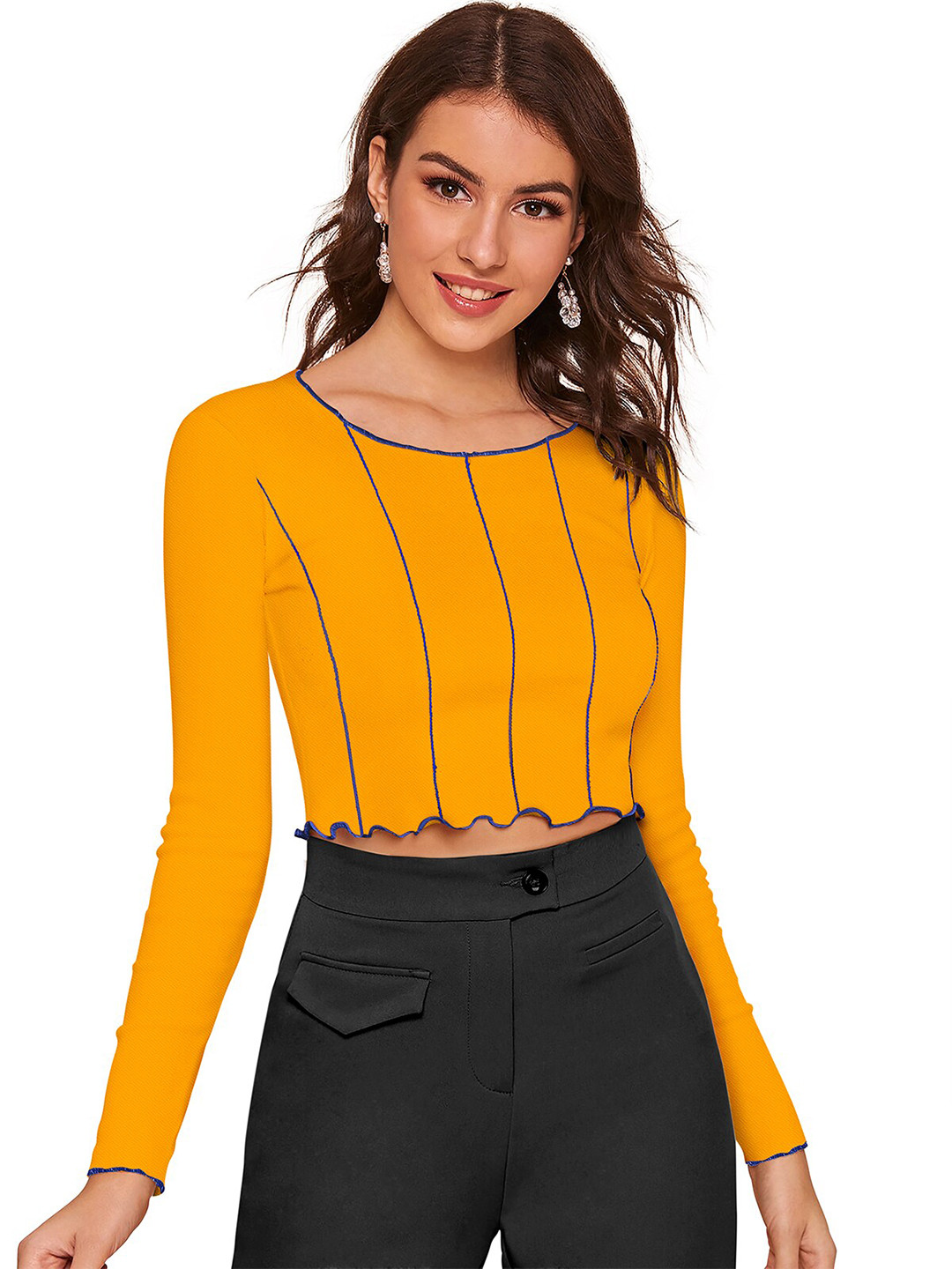 

FAVRIZ Yellow Striped Top