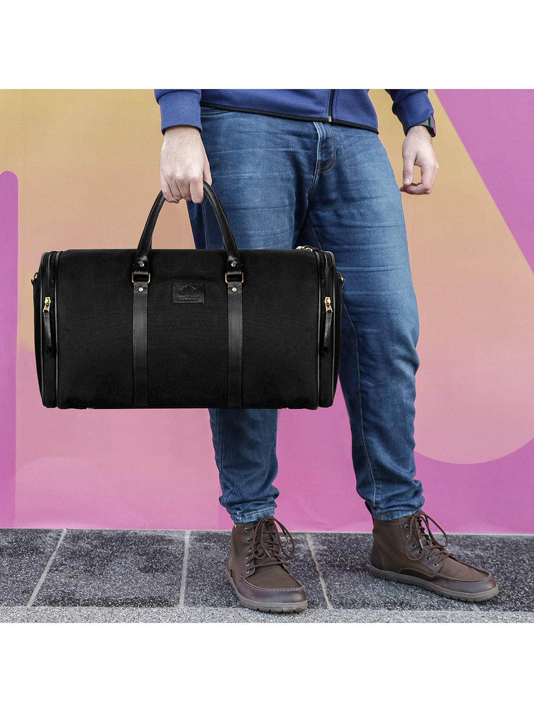 

THE CLOWNFISH unisex Ewan Black Solid Duffel Bag