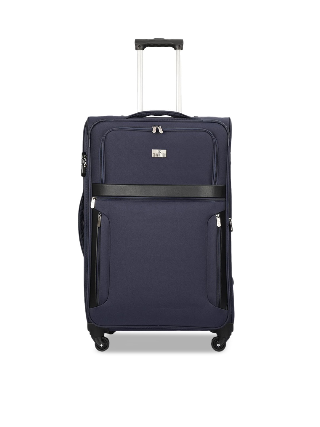 

THE CLOWNFISH Faramund Blue Solid Soft Case Medium Trolley Bag