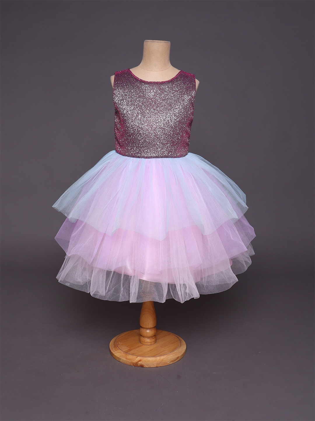 

The Magic Wand Purple Embellished Layered Dress