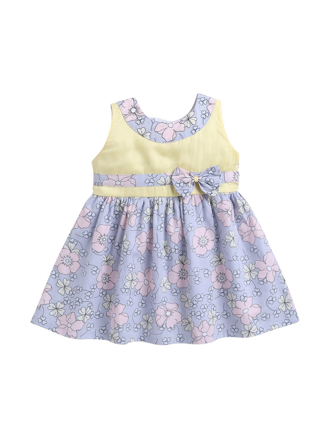 

The Magic Wand Kids-Girls Lavender & Yellow Floral Dress
