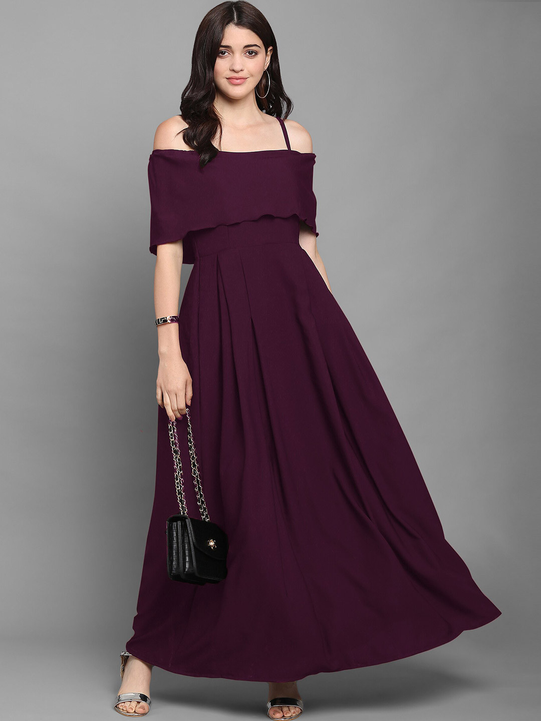 

SHEETAL Associates Layered Crepe Maxi Dress, Purple
