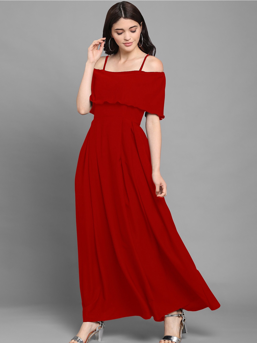 

SHEETAL Associates Red Crepe Maxi Dress