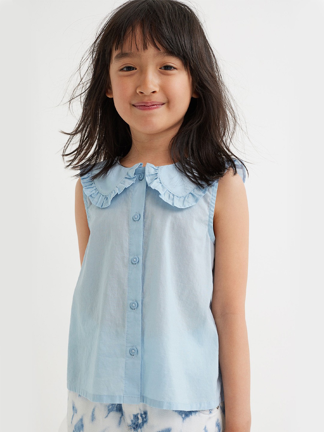 

H&M Girls Blue Collared Blouse