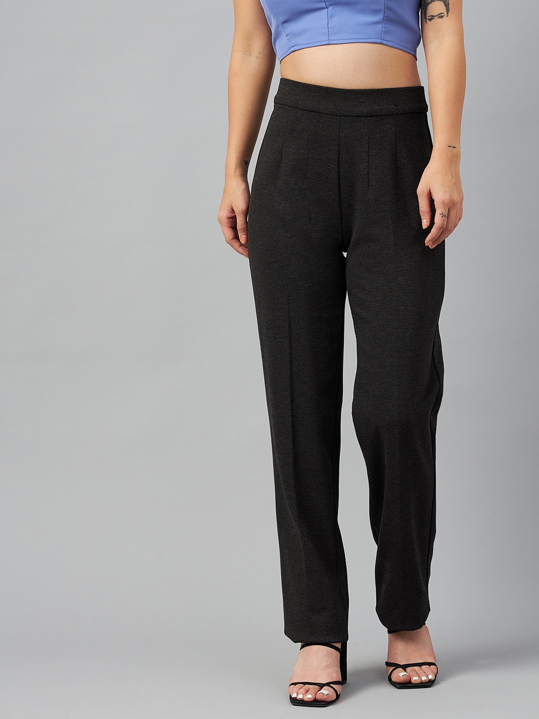 

Marks & Spencer Women High-Rise Trousers, Black