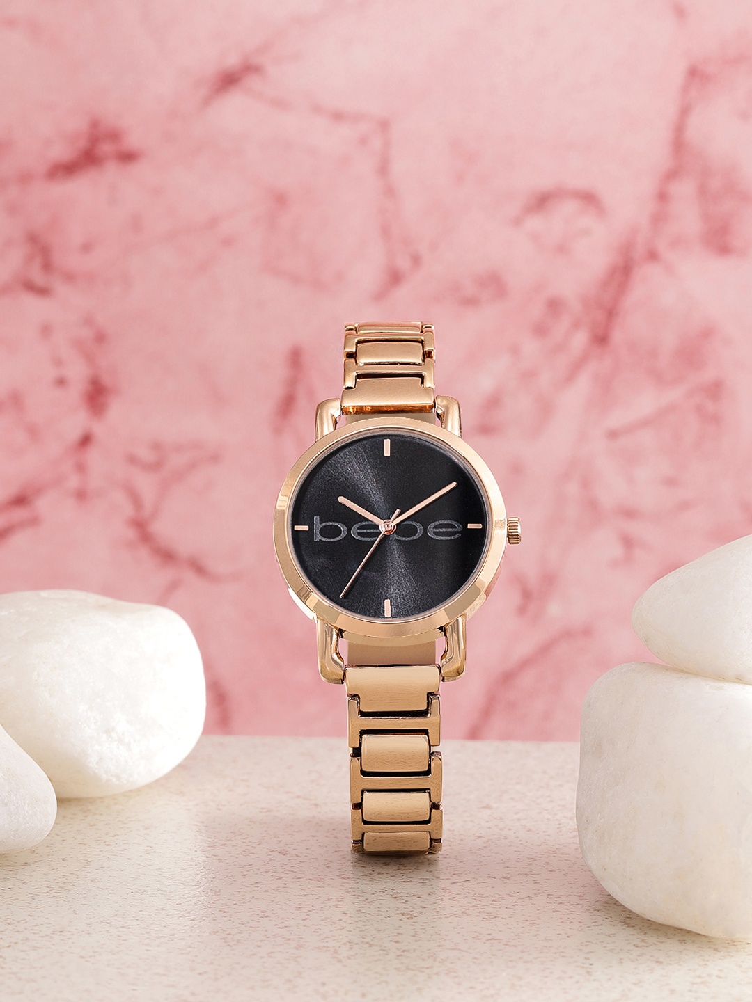 

bebe Women Black Printed Analogue Watch BB0602
