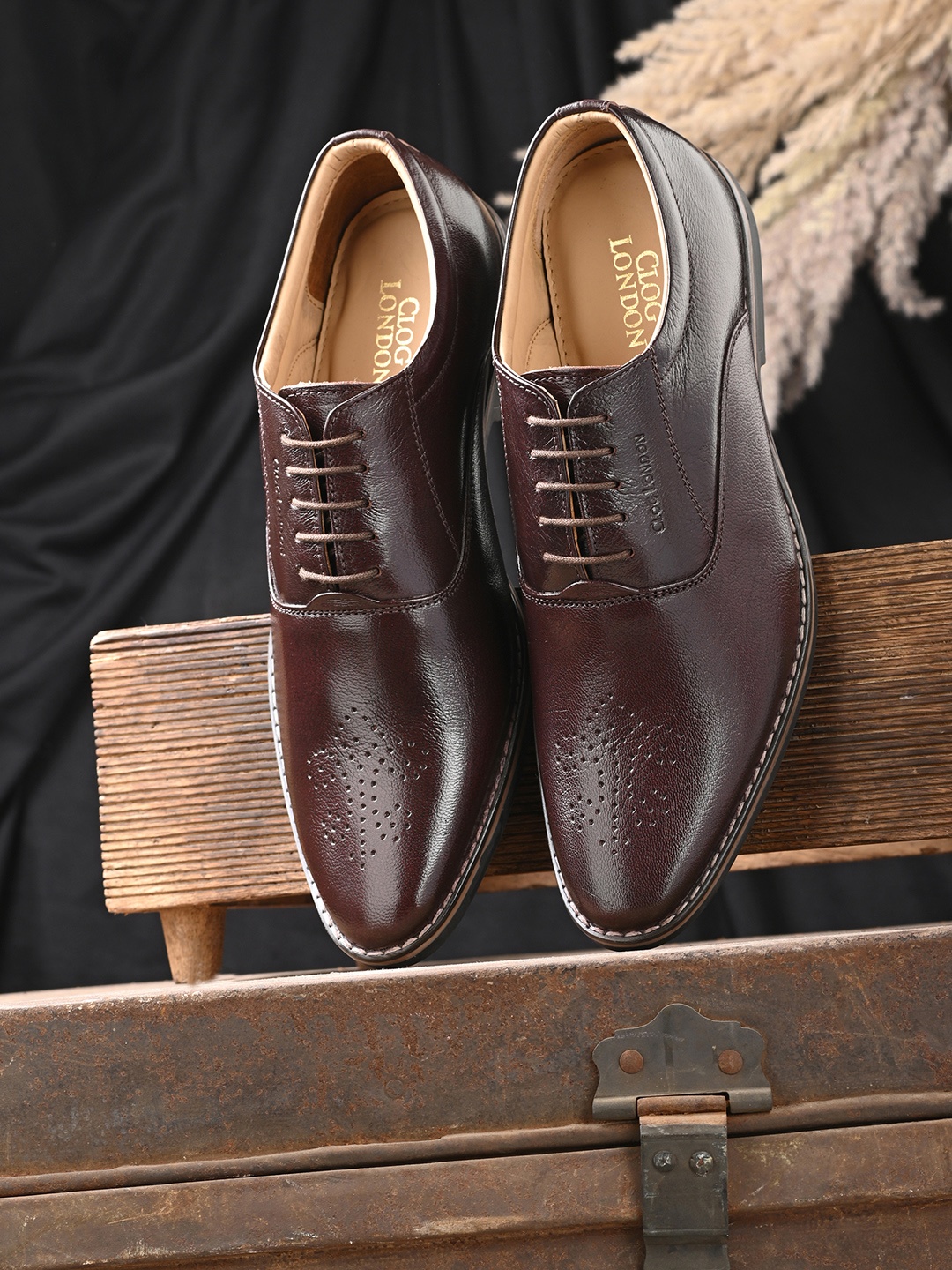 

CLOG LONDON Men Brown Formal Leather Brogue Shoes