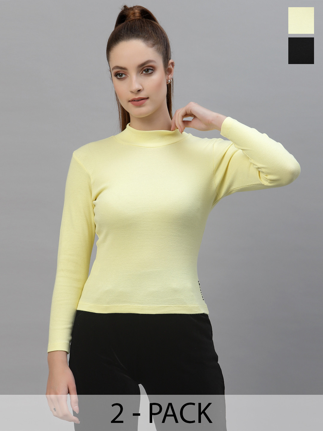 

Friskers Black & Yellow Set of 2 Organic Cotton Top