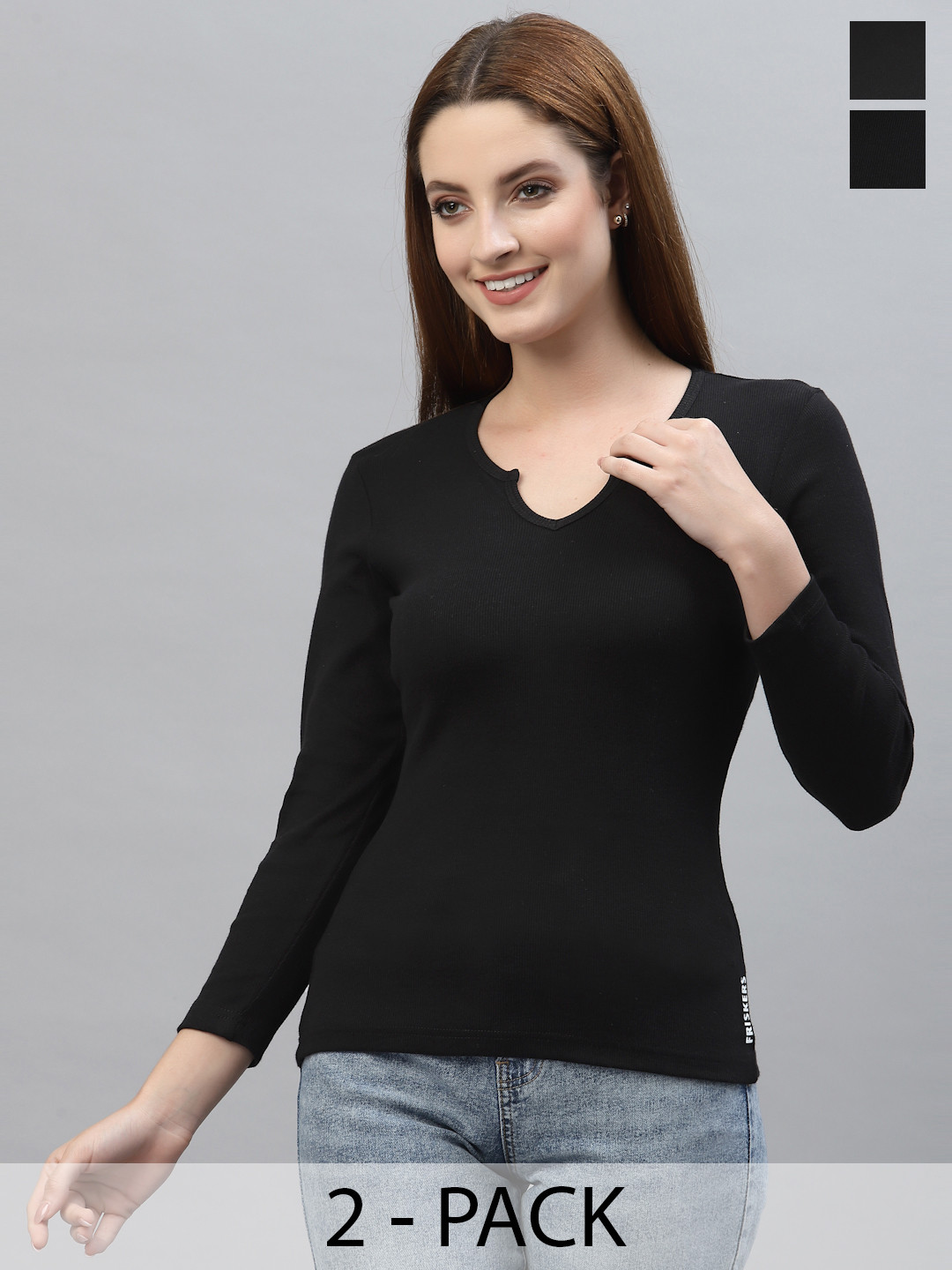 

Friskers Pack of 2 Black Organic Cotton Top