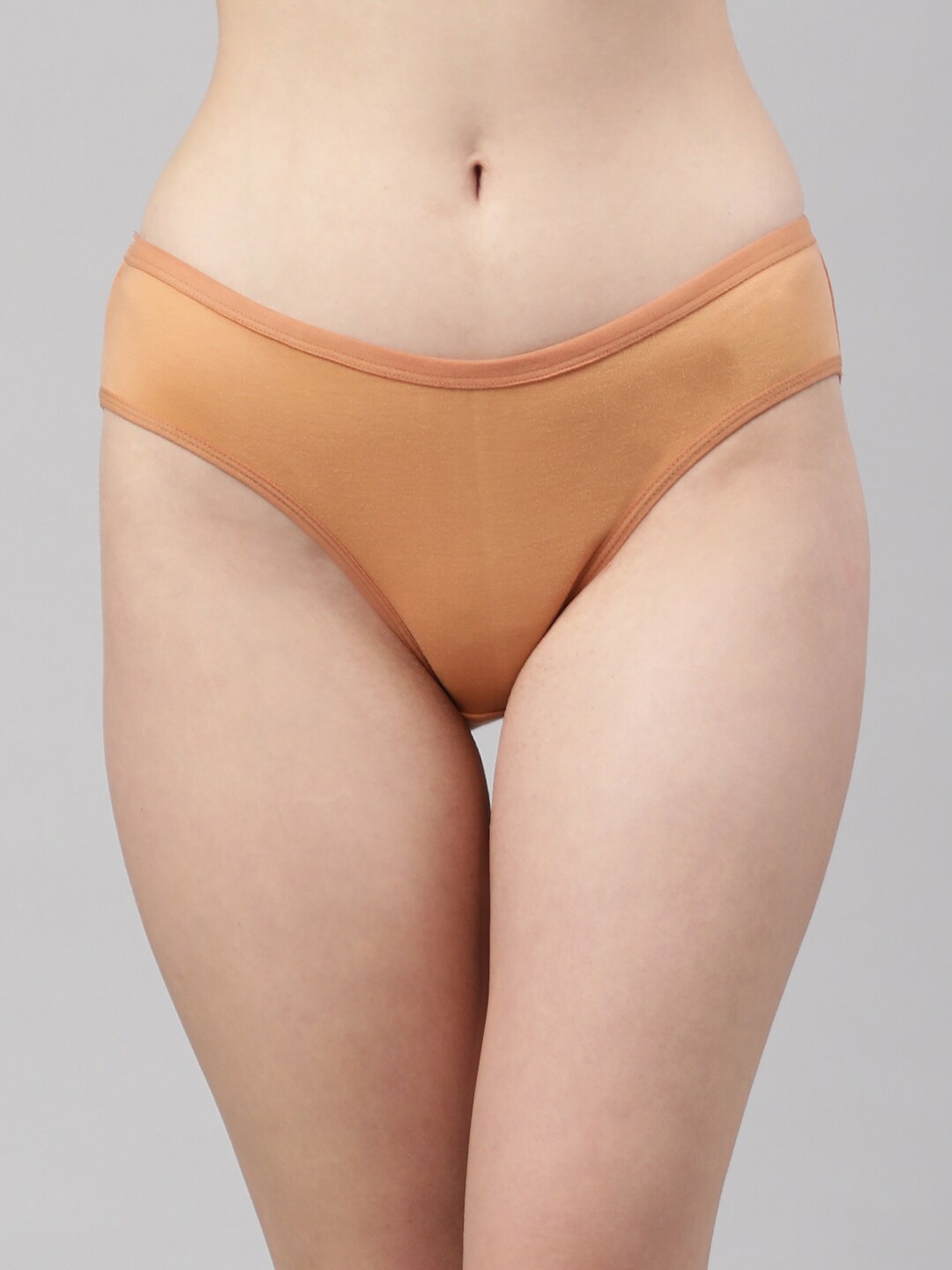 

PrettyCat Women Beige Solid Lace Bikini Briefs