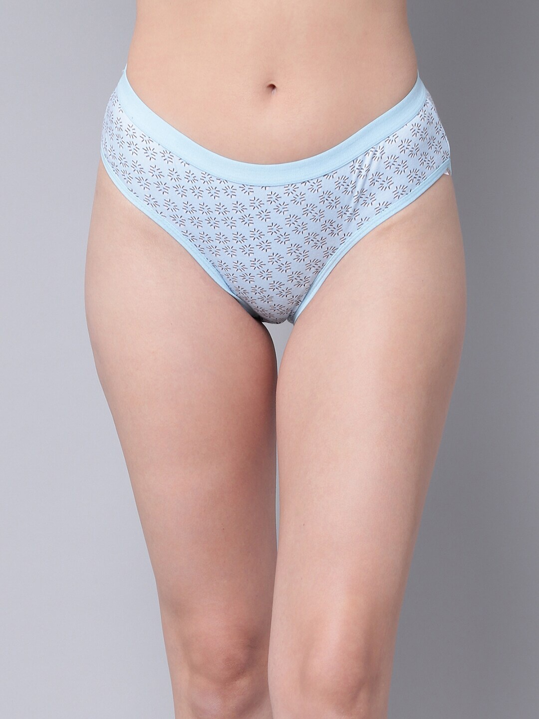

PrettyCat Women Blue Printed Bikini Briefs