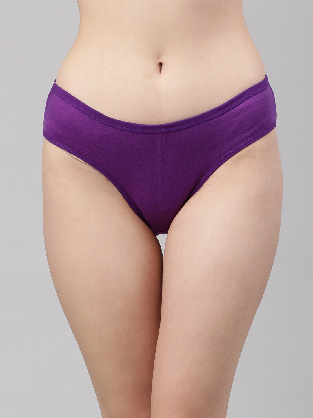 

PrettyCat Women Purple Solid Seamless Bikini Briefs