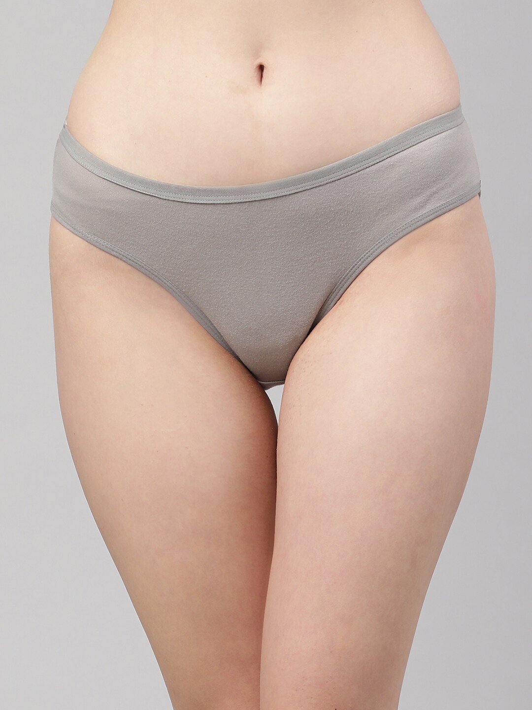 

PrettyCat Women Grey Solid Seamless Bikini Briefs