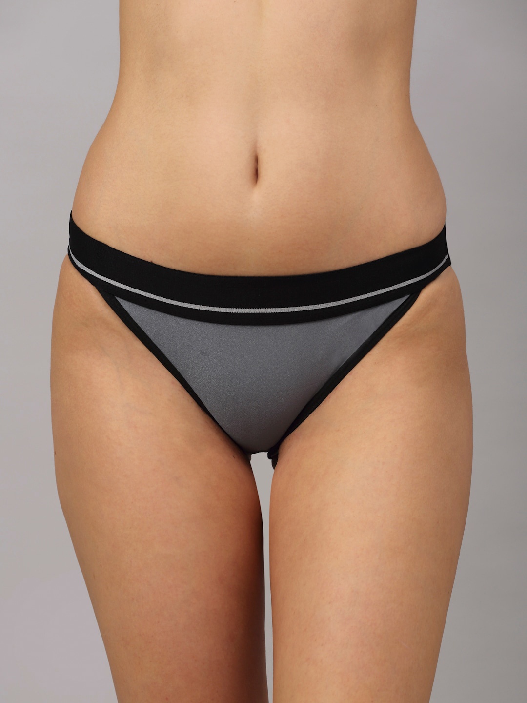 

PrettyCat Women Grey Solid Bikini Briefs