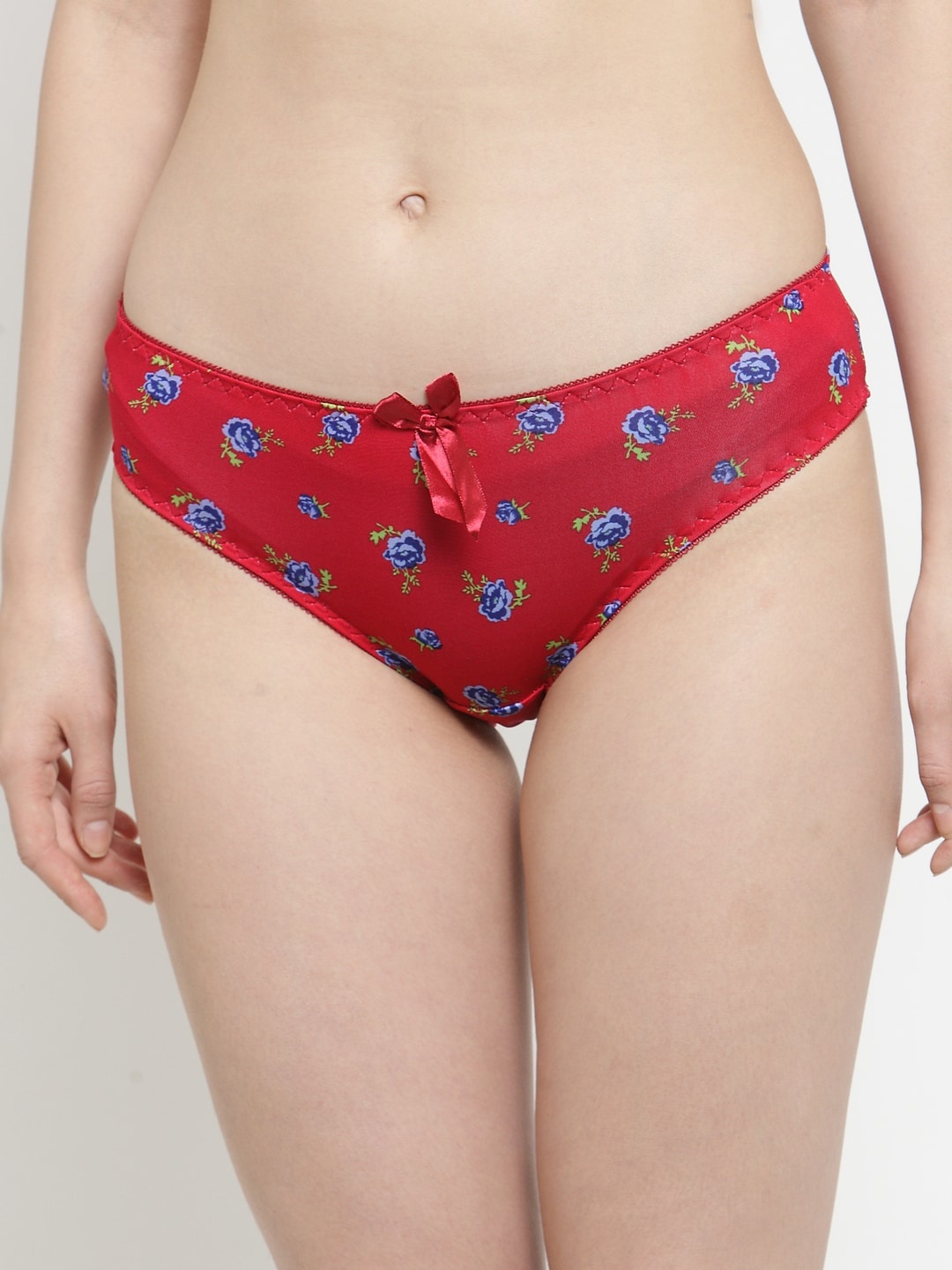 

PrettyCat Women Red Printed Seamless Bikini Briefs-PC-PA-5170-RED-S
