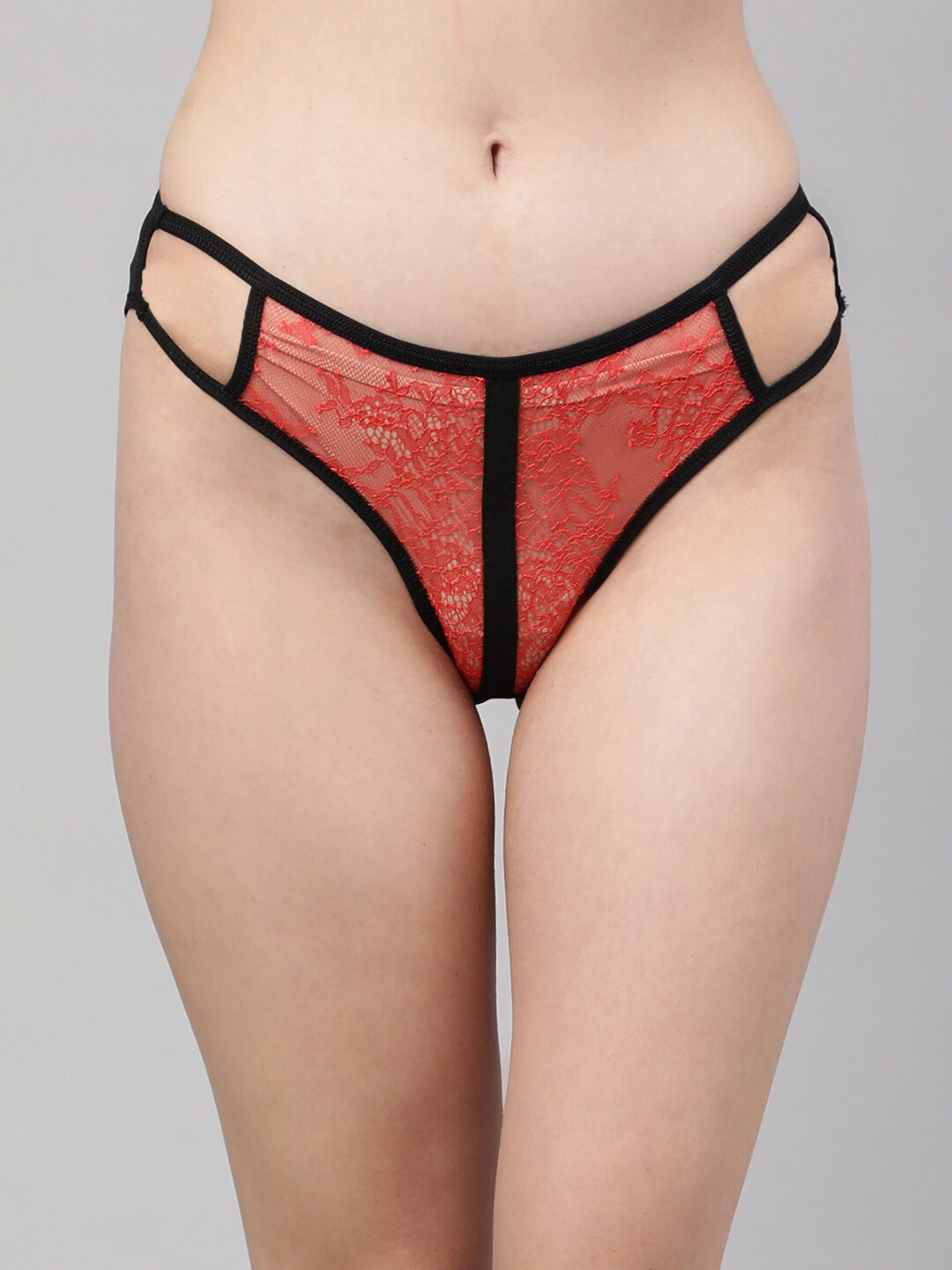 

PrettyCat Women Red Lace Bikini Briefs