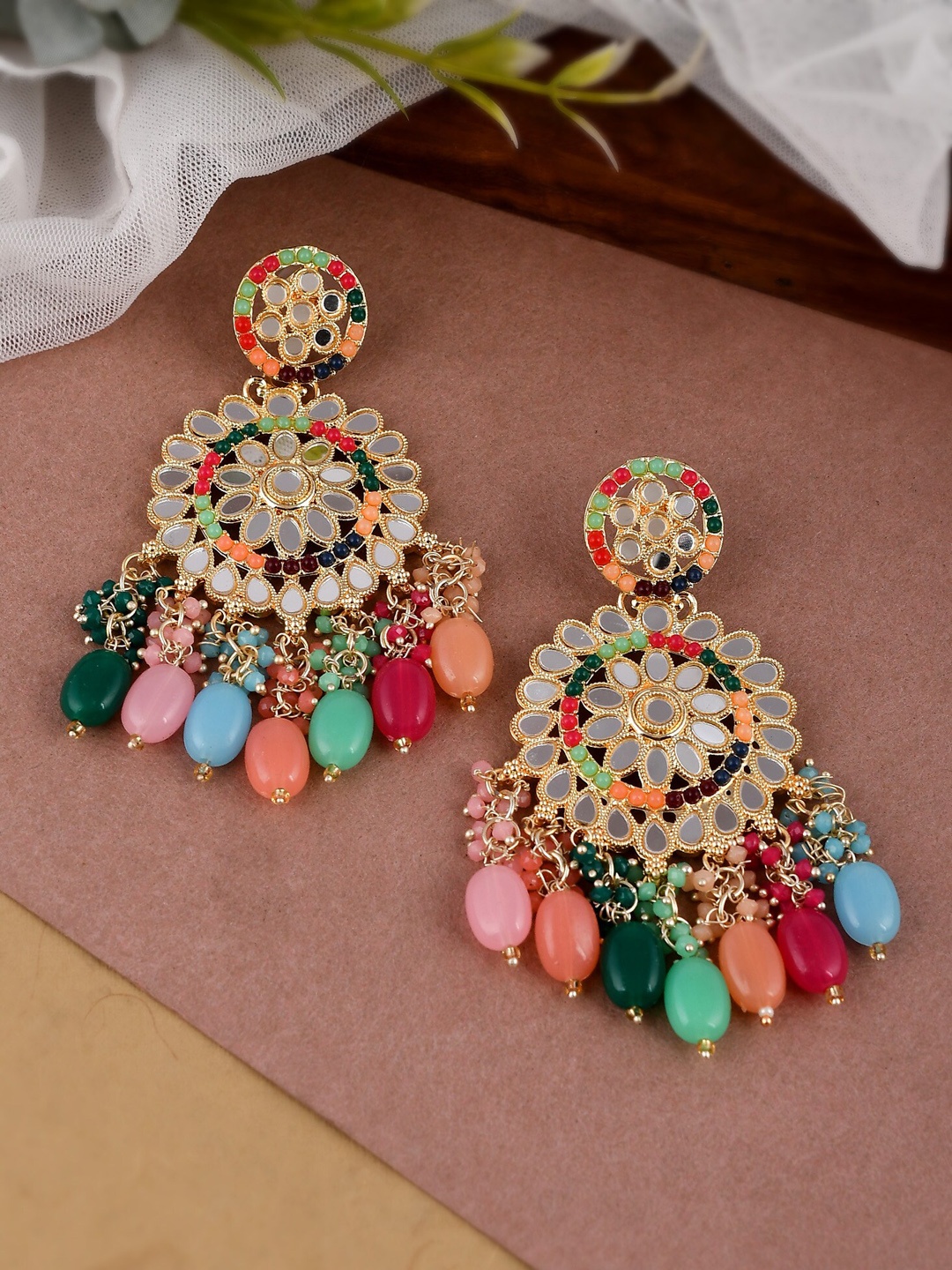 

Shoshaa Multicoloured Contemporary Drop Earrings, Multi
