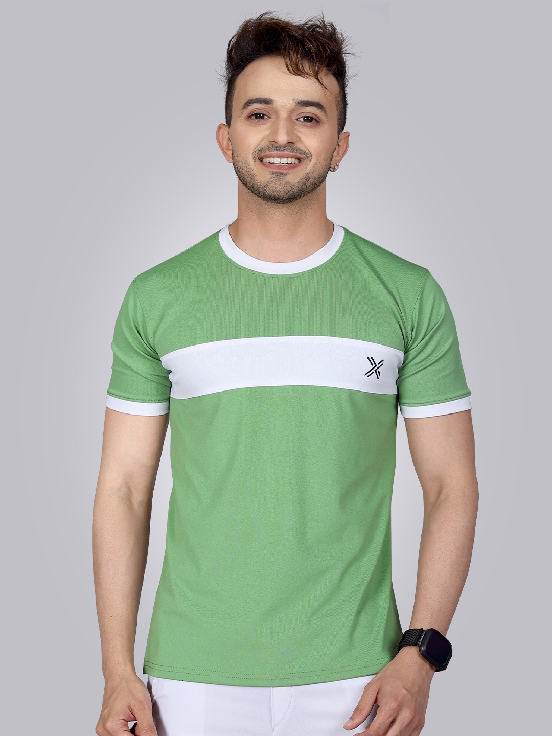

Fashion FRICKS Men Green Printed T-shirt