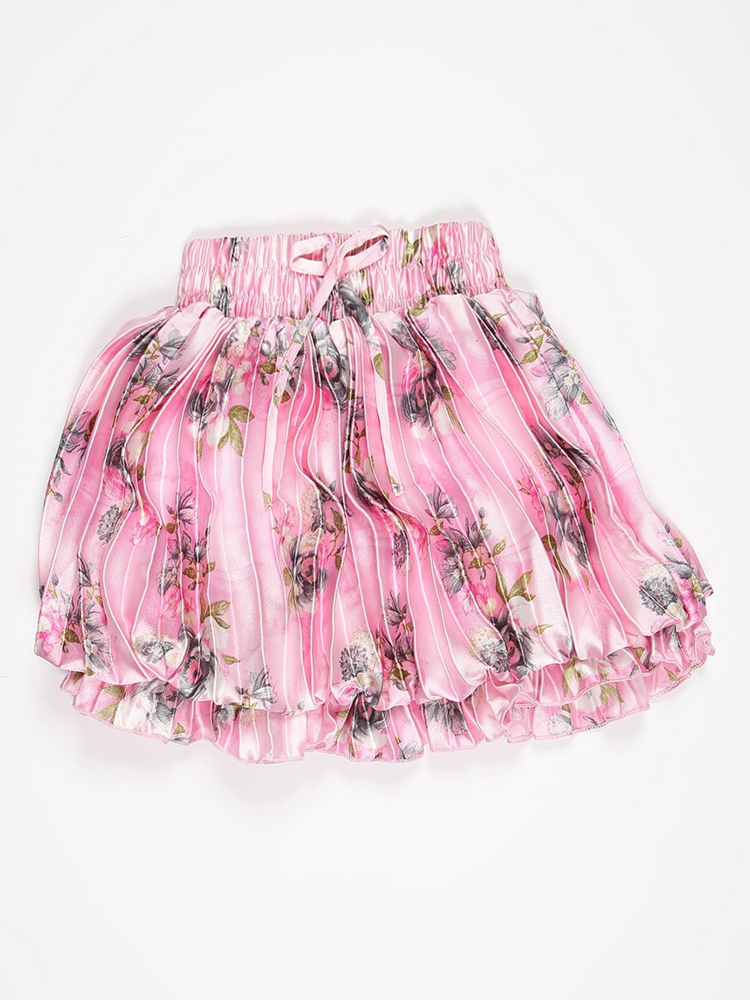 

V2 Value & Variety Girls Pink Printed Flared Mini Skirts