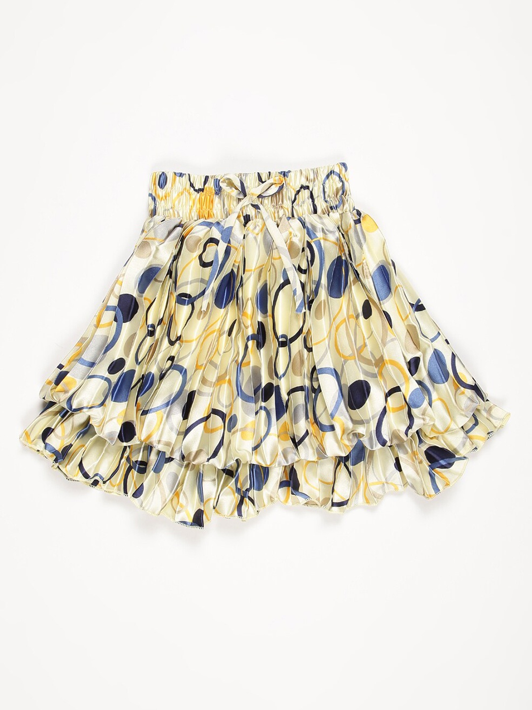 

V2 Value & Variety Girls Mustard Abstract Printed Flared Skirt