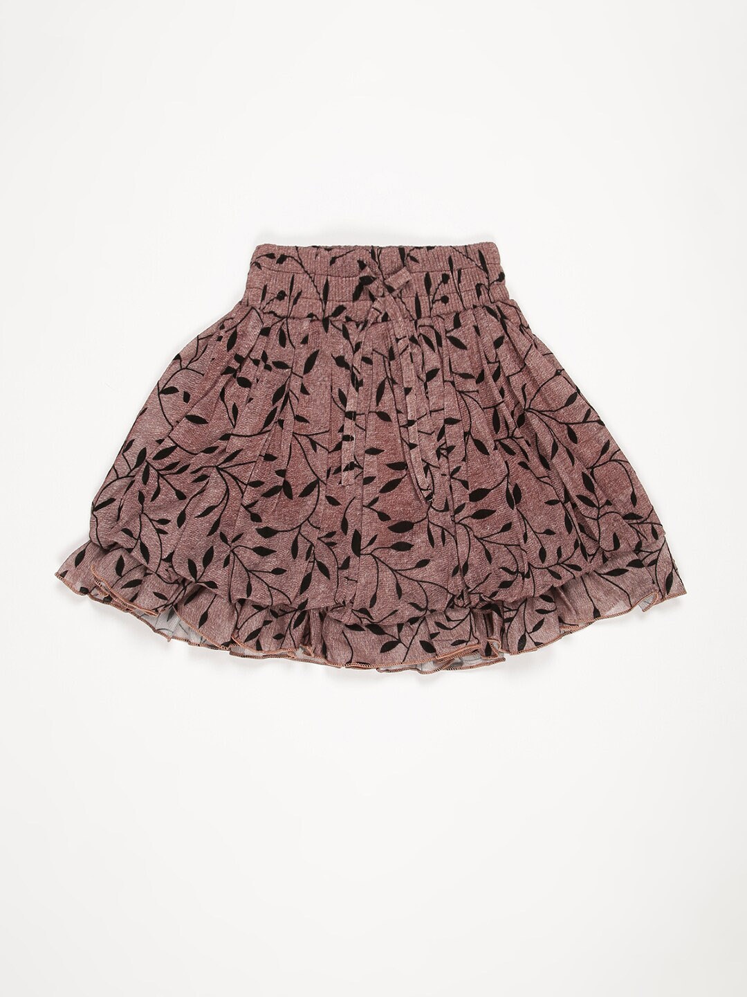 

V2 Value & Variety Girls Brown & Black Printed Mini Skirts