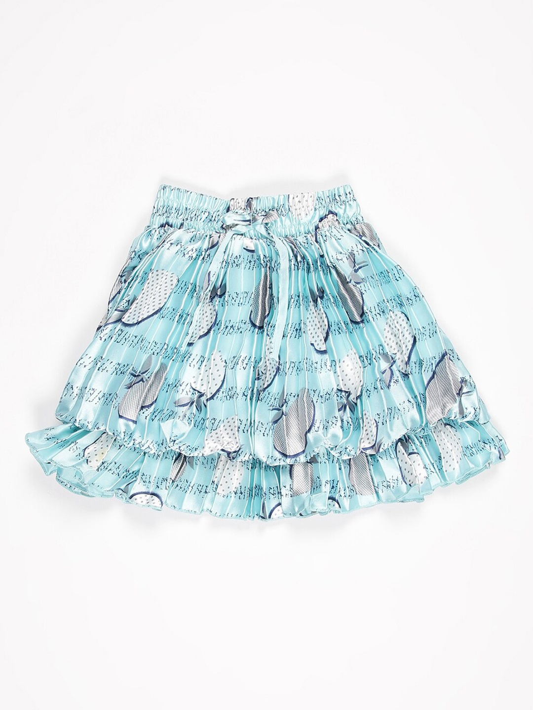 

V2 Value & Variety Girls Blue Printed Flared Mini Skirts