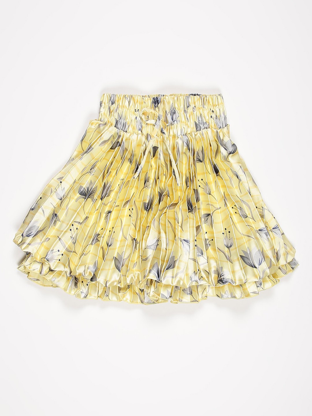 

V2 Value & Variety Girls Yellow Printed Flared Mini Skirts