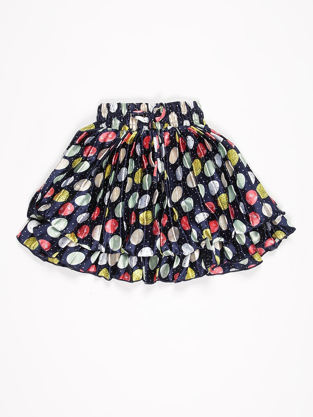 

V2 Value & Variety Kids Girls Black & Red Printed Flared Mini Skirts