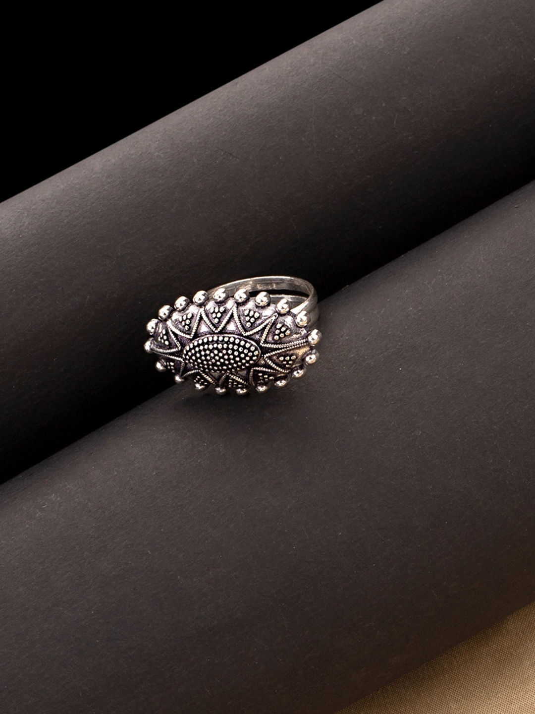 

Voylla Silver-Plated Rava Ball Finger Ring