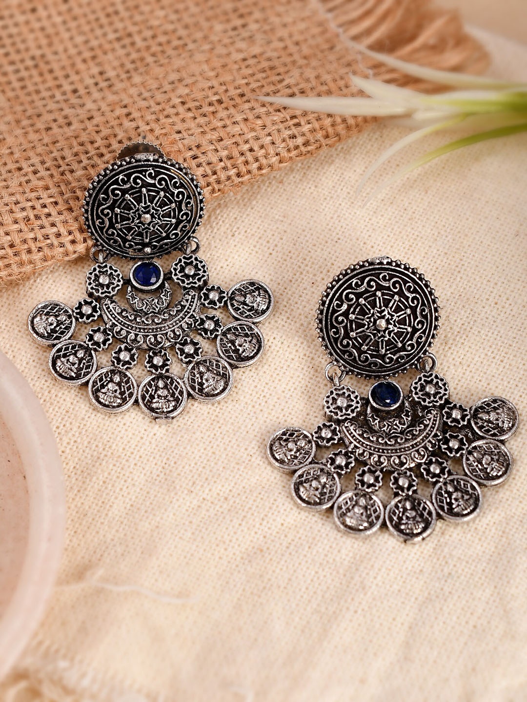 

Shoshaa Silver-Toned Classic Chandbalis Earrings