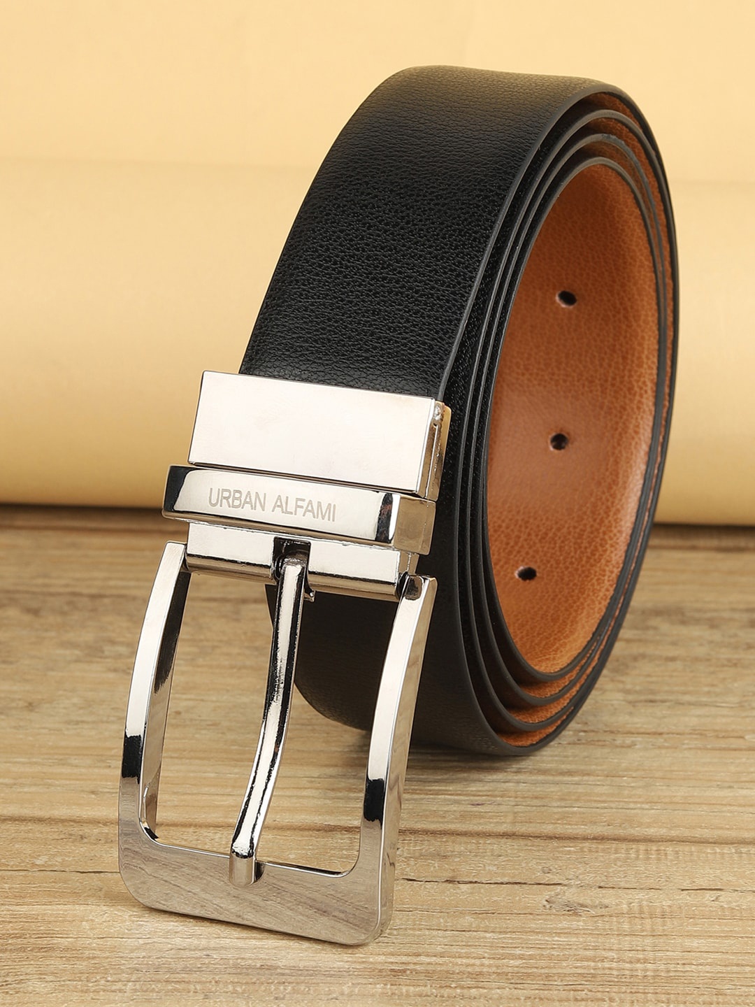 

URBAN ALFAMI Men Black PU Belt