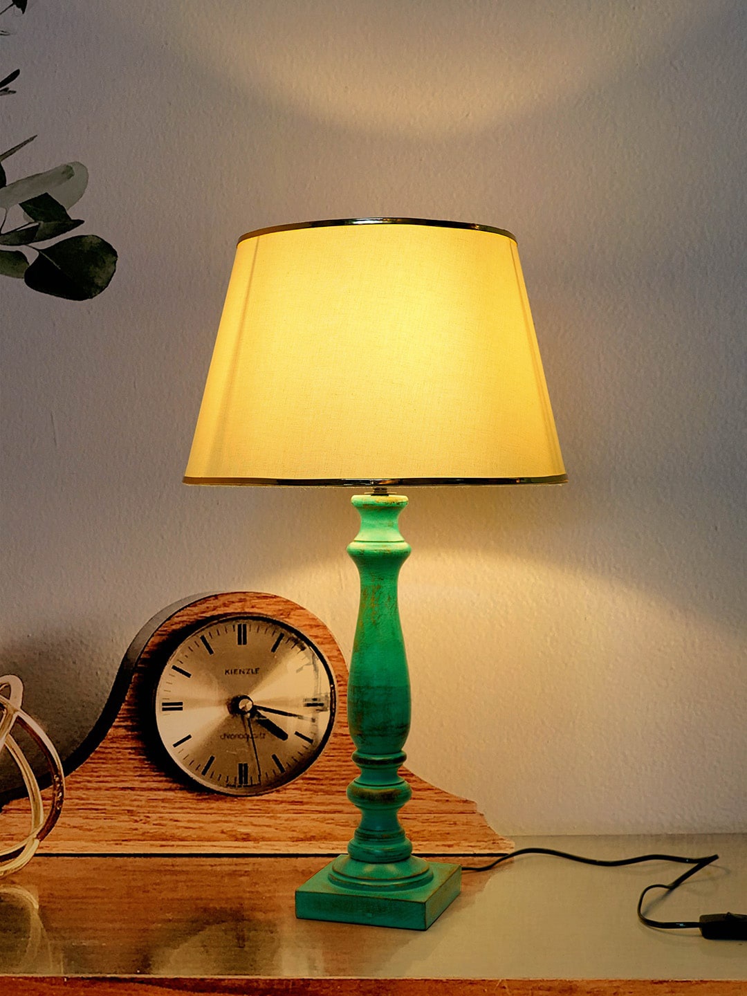

Fos Lighting Green Solid Handcrafted Bedside Standard Table Lamp