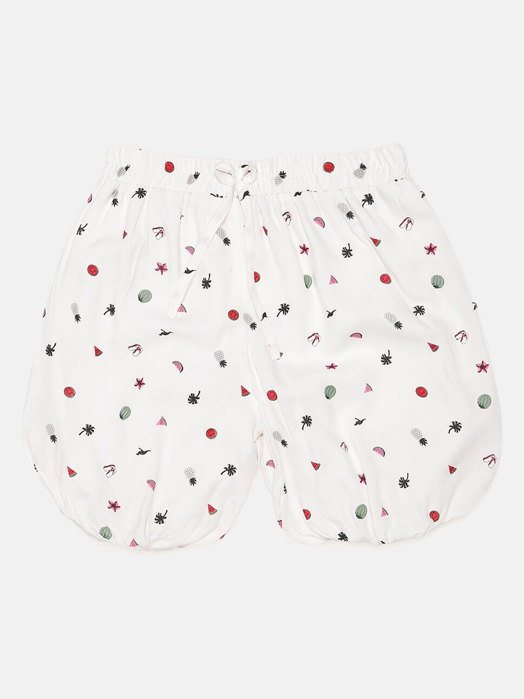 

V2 Value & Variety Girls White Design Printed Shorts