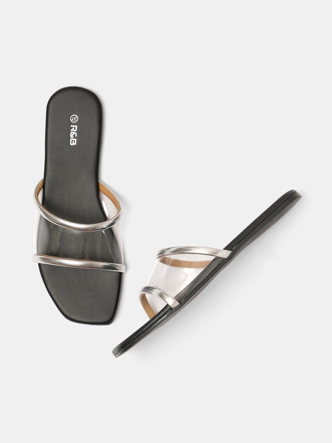 

R&B Women Silver-Toned Embellished Flats