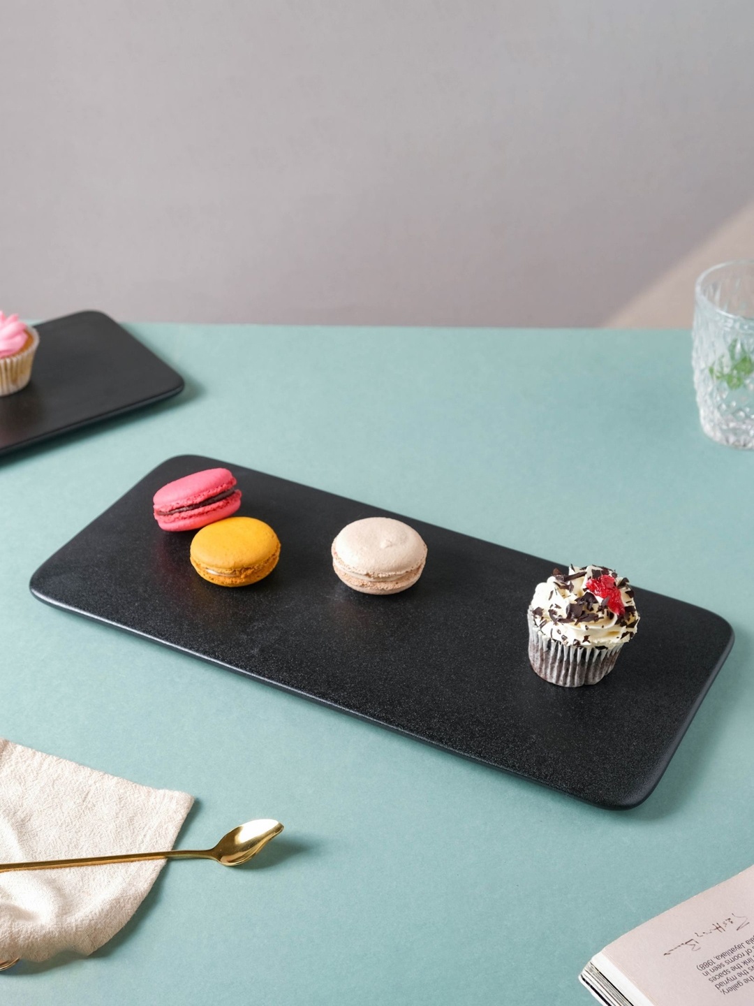 

Nestasia Black Rectangular Ceramic Platter