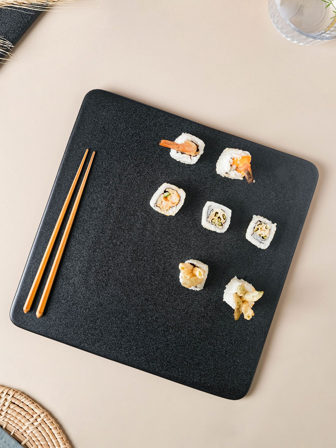 

Nestasia Black Textured Ceramic Food Platter