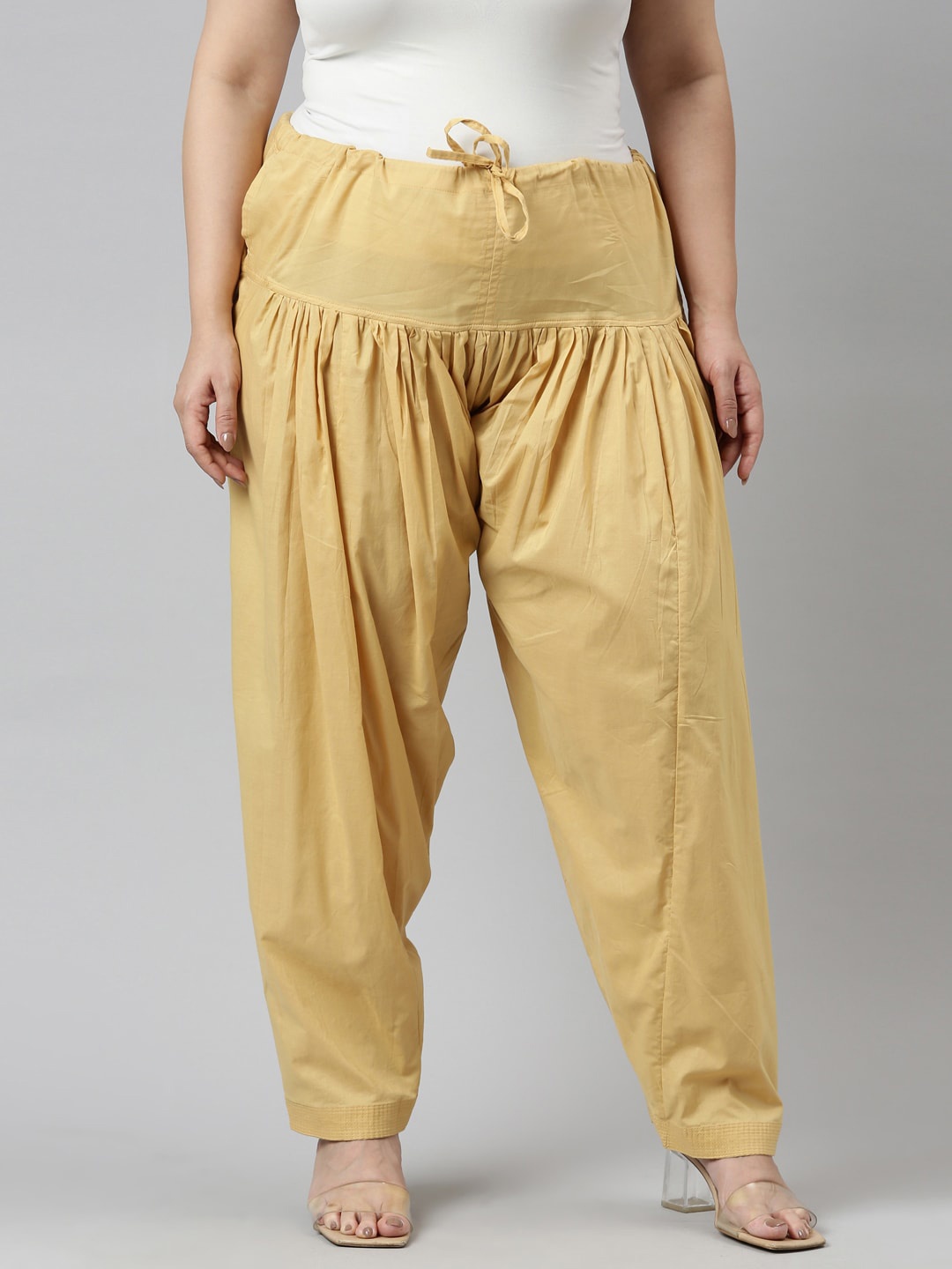 

Go Colors Women Yellow Relaxed Pleated Trousers