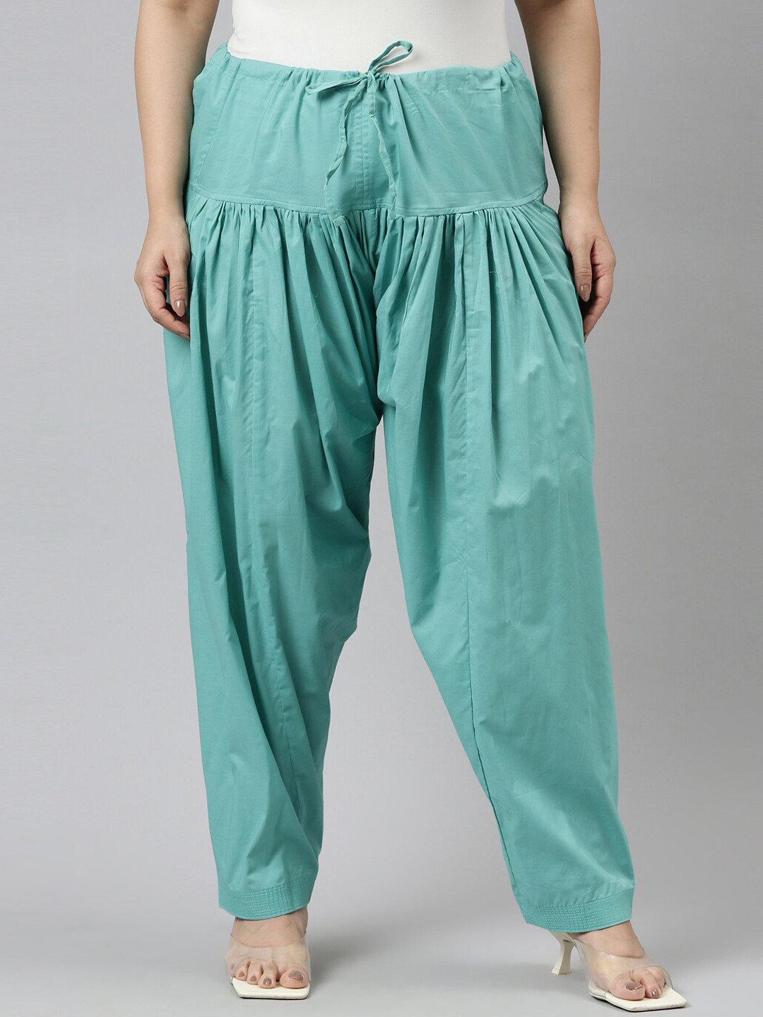 

Go Colors Women Green Relaxed Pleated Trousers